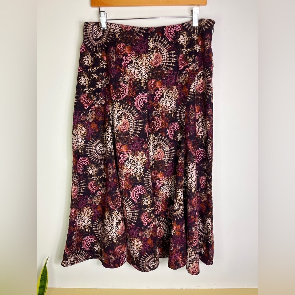 Christopher & Banks Midi Skirt 12 Y2K Fall Floral Academia Cottagecore - Picture 6 of 11